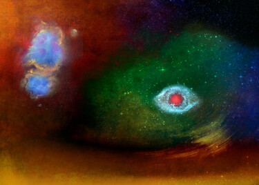 Digitale Kunst mit dem Titel "La Galaxie de l'âme" von Philippe Cadet, Original-Kunstwerk, Digitale Malerei