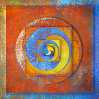 Digitale Kunst mit dem Titel "La Roue de l'Univers" von Philippe Cadet, Original-Kunstwerk, Digitale Malerei