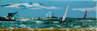 Painting titled "les-voiles-2016-1/3" by Caradec Philippe (CARA), Original Artwork, Oil