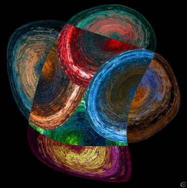 Arte digitale intitolato "JUST CIRCLES NR4" da Philippe Ceulemans, Opera d'arte originale, Pittura digitale