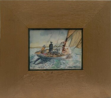 Peinture intitulée "Sails yachts" par Philippe Conrad, Œuvre d'art originale, Huile
