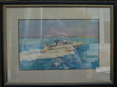 Pintura titulada "Petit yacht" por Philippe Conrad, Obra de arte original