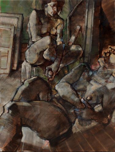 绘画 标题为“2 nus en atelier 20…” 由Philippe-Emmanuel Amirault, 原创艺术品, 油