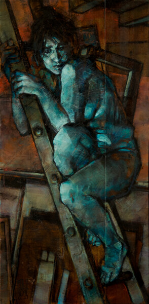 Картина под названием "Nu perché" - Philippe-Emmanuel Amirault, Подлинное произведение искусства, Масло