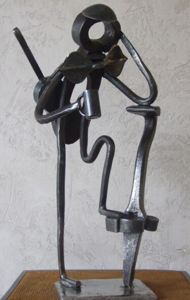 Sculpture titled "mistral-perdant." by Philippe Fautrez, Original Artwork, Metals