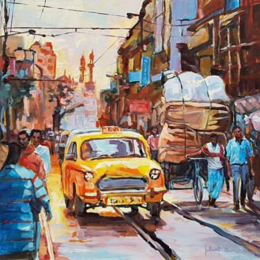 Schilderij getiteld "Dhaka, Bangladesh" door Philippe Jollivet, Origineel Kunstwerk, Acryl