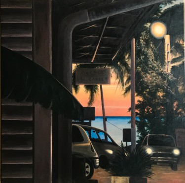 Pintura titulada "Coucher de soleil a…" por Philippe Manson, Obra de arte original, Acrílico Montado en Bastidor de camilla…