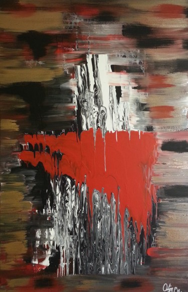 Peinture intitulée "troublerouge" par Philippe Ostyn, Œuvre d'art originale, Acrylique