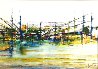 Peinture intitulée "Spatioport 429" par Philippe Paquet, Œuvre d'art originale, Aquarelle