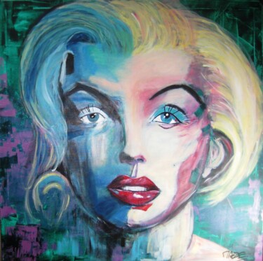 Painting titled "Marylin Mi-ange mi-…" by Philippe Rabouille (Raph), Original Artwork, Acrylic