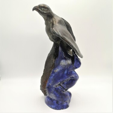 Escultura intitulada "L'Aigle Bleu" por Philippe Rude, Obras de arte originais, Argila