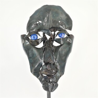 Skulptur mit dem Titel "le regard sagesse" von Philippe Rude, Original-Kunstwerk, Metalle