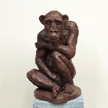 Escultura intitulada "Singe" por Philippe Rude, Obras de arte originais, Argila