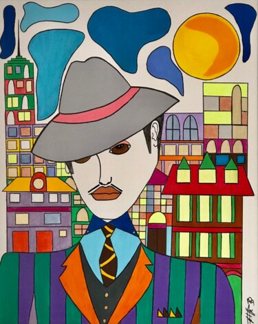 Painting titled "Aldo le new-yorkais" by Philippe Seigle, Original Artwork, Acrylic