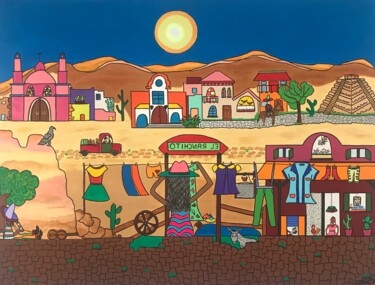 Painting titled "Mi rancherita" by Philippe Seigle, Original Artwork, Acrylic Mounted on Wood Stretcher frame