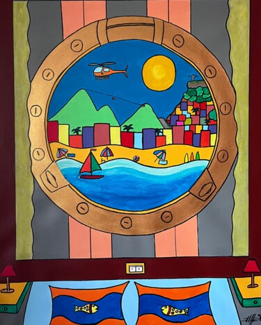 Painting titled "A chegada" by Philippe Seigle, Original Artwork, Acrylic Mounted on Wood Stretcher frame