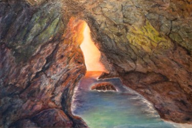 Schilderij getiteld "Grotte de Port Coto…" door Philippe Viard, Origineel Kunstwerk, Acryl