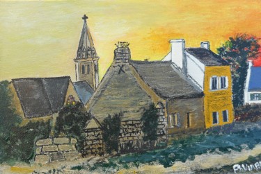 Pintura titulada "Belle-Île - bourg d…" por Philippe Viard, Obra de arte original, Acrílico