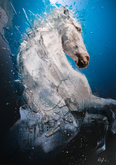 Schilderij getiteld "Mustang" door Philippe Viejo, Origineel Kunstwerk, Acryl