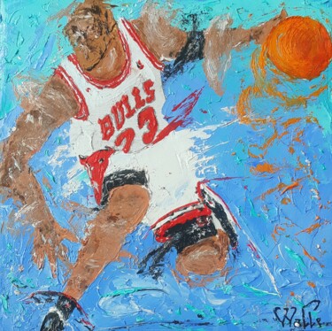 Pittura intitolato "Basket ball" da Philippe Walle, Opera d'arte originale, Olio Montato su Telaio per barella in legno