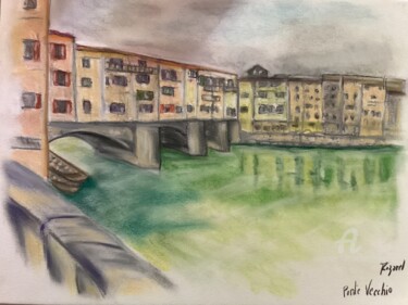 "Ponte vecchio" başlıklı Tablo Philippe Zizard tarafından, Orijinal sanat, Pastel