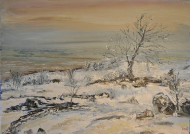 Pintura intitulada "neige en auvergne 2" por Philip Moreau, Obras de arte originais, Óleo