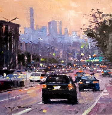 Картина под названием "New York 2" - Philippe Perennou, Подлинное произведение искусства, Масло Установлен на Деревянная рам…