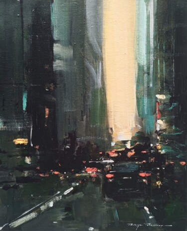 Painting titled "New York City , réf…" by Philippe Perennou, Original Artwork, Oil Mounted on Wood Stretcher frame