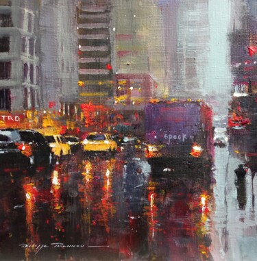 Painting titled "New York City , réf…" by Philippe Perennou, Original Artwork, Acrylic Mounted on Wood Stretcher frame