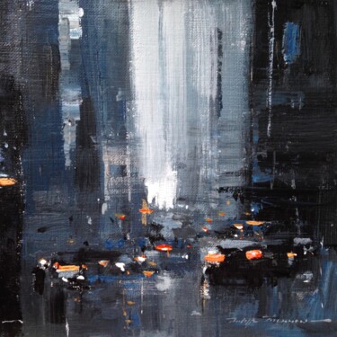 Painting titled "Cityscape 1 , réf :…" by Philippe Perennou, Original Artwork, Acrylic Mounted on Wood Panel