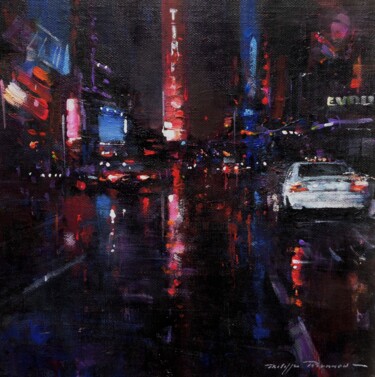 Pintura titulada "Times Square n °2164" por Philippe Perennou, Obra de arte original, Acrílico Montado en Panel de madera