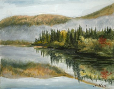 Painting titled "Mont-Tremblant" by Normand Philippe, Original Artwork, Oil