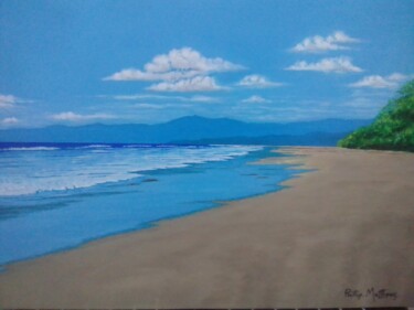 Картина под названием "Island beach" - Phillip Matthews, Подлинное произведение искусства, Акрил