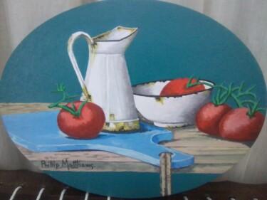 Peinture intitulée "Kitchen tomatoes" par Phillip Matthews, Œuvre d'art originale, Acrylique