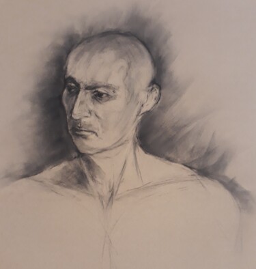 Drawing titled "Volonté" by Philms, Original Artwork, Charcoal