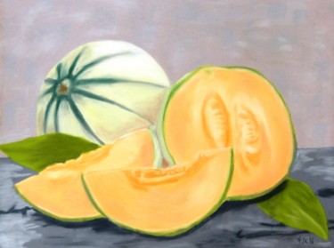Peinture intitulée "melons.jpg" par Phijk, Œuvre d'art originale, Pastel