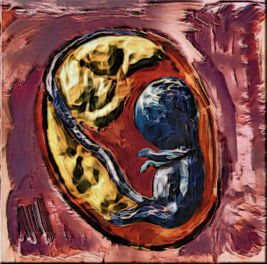 Grafika cyfrowa / sztuka generowana cyfrowo zatytułowany „Embryo” autorstwa Michele Poenicia, Oryginalna praca, Malarstwo cy…