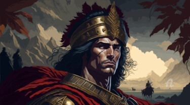 Artes digitais intitulada "King Alexander the…" por Phoenix Arts, Obras de arte originais, Pintura digital