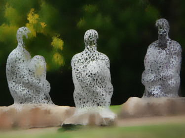 Escultura titulada "Threesome - blurred" por Kevin C Lee, Obra de arte original, Metales