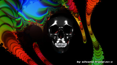 Arte digitale intitolato "Skull & fractals" da Phõtos_gráphein, Opera d'arte originale, Lavoro digitale 2D