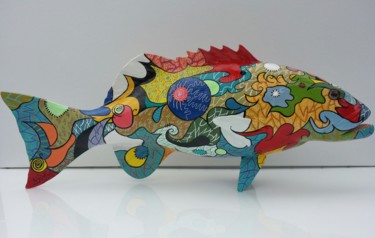 Skulptur mit dem Titel "fish de moi ou quoi…" von Philippe Sidot Et Charlotte Carsin, Original-Kunstwerk