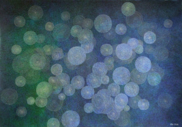 Dessin intitulée "Eclosion de la lumi…" par Pia Chang, Œuvre d'art originale, Stylo à bille