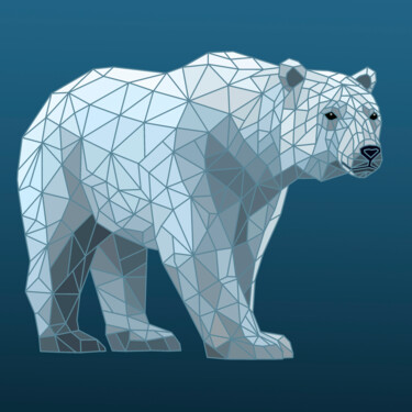 Digital Arts titled "Polar Bear" by Pia Valentin Sørensen, Original Artwork, Digital Painting