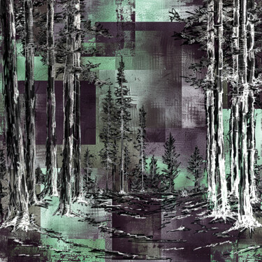 Grafika cyfrowa / sztuka generowana cyfrowo zatytułowany „Forest” autorstwa Pia Valentin Sørensen, Oryginalna praca, Malarst…