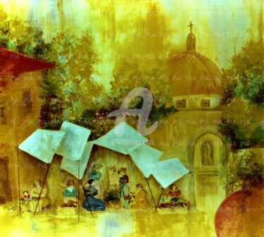 Malerei mit dem Titel "MUROS" von Pia * Cantos Floridos, Original-Kunstwerk, Öl