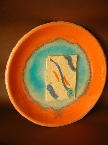 Scultura intitolato "piatto arancio" da Gianni Piccazzo, Opera d'arte originale