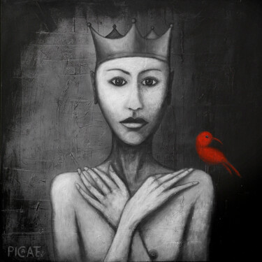 Peinture intitulée ""La Reine Zélée"" par Picrate, Œuvre d'art originale, Acrylique