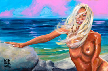 Peinture intitulée "Jessie desnuda entr…" par Pictor Mulier, Œuvre d'art originale, Acrylique