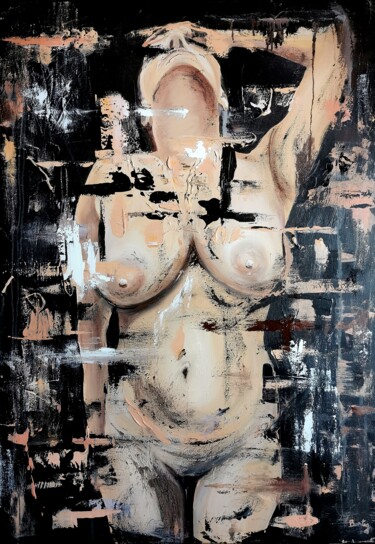Картина под названием "In the womb" - Pier Bertig, Подлинное произведение искусства, Масло Установлен на Деревянная рама для…
