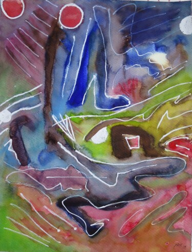 Peinture intitulée "Botte en train de n…" par Pierre-Alain Mathieu, Œuvre d'art originale, Aquarelle